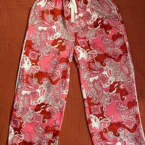 J. Crew Pink and Red Paisley Pant Size 6